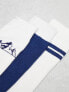 Threadbare Ski 3 pack printed socks in ecru