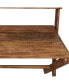 Фото #7 товара 42 Inch Rectangular Mango Wood Home Office Desk, Top Shelf, X Shaped Folding Frame, Brown
