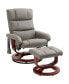 Фото #1 товара Recliner Chair with Ottoman, Electric Faux Leather Recliner with 10 Vibration Points and 5 Massage Mode, Reclining Chair with Swivel Wood Base, Remote Control and Side Pocket, Grey
