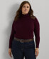 ფოტო #1 პროდუქტის Plus Size Shoulder-Patch Turtleneck Sweater