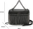 Фото #19 товара Kris Anna Women's Rivets Mini Shoulder Bag with Shoulder Strap Chain Tassel Black Disposable