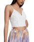 Women's Sleeveless Shirred Crop Top