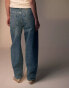 Topshop high rise Baggy jeans in mid blue Голубой, W28 L32 - фото #9