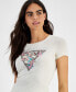 ფოტო #3 პროდუქტის Women's Embellished Logo Print Crewneck T-Shirt