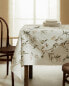 Floral print cotton jacquard tablecloth