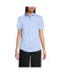 Women's School Uniform Short Sleeve Peter Pan Collar Broadcloth Shirt