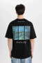 Erkek T-shirt Lacivert B5517ax/bk81