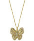 ფოტო #2 პროდუქტის EFFY® Yellow Diamond (1/3 ct. t.w.) & White Diamond (1/3 ct. t.w.) Butterfly 18" Pendant Necklace in 14k Gold