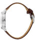 ფოტო #2 პროდუქტის Men's Solar Essentials Brown Leather Strap Watch 40mm