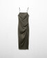 Women's Draped Detail Slit Dress