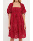 ფოტო #1 პროდუქტის Women's Crinkled Gingham Flounce Dress