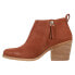 Фото #3 товара TOMS Lea Zippered Round Toe Booties Womens Brown Casual Boots 10019131T