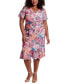 Фото #1 товара Plus Size Twisted Floral Fit & Flare Dress