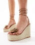 Фото #2 товара Public Desire Mariella heeled espadrille with crochet rosette in natural