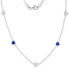 ფოტო #1 პროდუქტის Cubic Zirconia Heart Station Collar Necklace in Sterling Silver, 16" + 2" extender