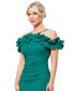 Фото #4 товара Women's Ruffled Off-The-Shoulder Sheath Dress