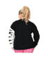 Фото #2 товара Plus Size Black & White Cat Long Sleeve Sweater