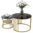 Couchtisch 2er Set Hyperion Ⅱ Gold / Marmor Schwarz Dekor - фото #1