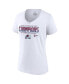 ფოტო #4 პროდუქტის Women's White Colorado Avalanche 2022 Stanley Cup Champions Signature Roster V-Neck T-shirt