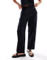 Фото #5 товара Abercrombie & Fitch co-ord linen blend wide leg trouser in black