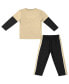 ფოტო #2 პროდუქტის Toddler Boys Gold, Black Purdue Boilermakers Long Sleeve T-shirt and Pants Set