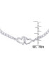 ფოტო #2 პროდუქტის Cubic Zirconia Linked Hearts Adjustable Bolo Bracelet in Silver Plate