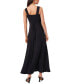 Women's Smocked Back Challis Tiered Sleeveless Maxi Dress