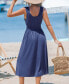 Women's Blue O-Ring Midi Beach Dress