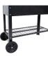 43 in Galvanized Steel Mobile Raised Garden Bed Cart - Black