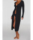 Фото #2 товара Women's The Long Button Cardigan - Modal Silk Rib