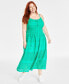 Trendy Plus Size Cotton Eyelet Smocked-Waist Dress, Created for Macy's