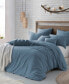 Microfiber Washed Crinkle Duvet Cover & Shams, Twin/Twin XL