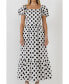 Фото #1 товара Women's Polka Dot Puff Sleeve Maxi Dress
