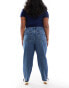 ASOS DESIGN Curve mom jeans in mid blue