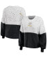 Фото #1 товара Women's White, Black Pittsburgh Steelers Lighweight Modest Crop Color-Block Pullover Sweater