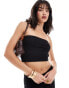 Threadbare bandeau top and skirt set in black