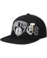 Фото #1 товара Men's Black Brooklyn Nets Hype Type Snapback Hat