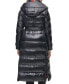 Karl Lagerfeld Womens Shine Hooded Belted Puffer Coat