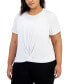 Фото #1 товара Plus Size Active Solid Twist-Front Top, Created for Macy's
