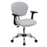 Фото #4 товара Mid-Back White Mesh Swivel Task Chair With Chrome Base And Arms
