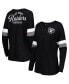 ფოტო #1 პროდუქტის Women's Black Las Vegas Raiders Athletic Varsity Lace-Up Long Sleeve T-shirt