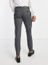 Фото #2 товара Only & Sons slim fit smart herringbone jersey trousers in grey