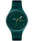 ფოტო #1 პროდუქტის Unisex Ollie Green Silicone Strap Watch 44mm