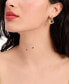 ფოტო #5 პროდუქტის Gold-Tone Pavé & Multicolor Mixed Stone Circle Charm Hoop Earrings