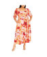 Фото #1 товара Plus Size Poppie Print Maxi Dress