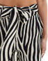 Mango straight leg zebra print trouser in black