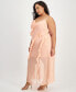 Фото #3 товара Trendy Plus Size Ruffled Chiffon Maxi Dress, Created for Macy's