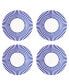 Фото #1 товара Blue Italian Steccato Narrow Stripe Side Plates, Set of 4