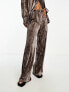 Фото #7 товара Extro & Vert velvet super wide leg trousers co-ord in mink