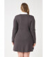 ფოტო #3 პროდუქტის Plus Size Mixed Media Fit and Flare Sweater Dress